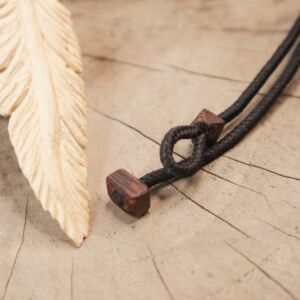 Sandalwood Feather Pendant Necklace