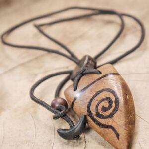 Wooden Pendant Necklace with Nylon Cord