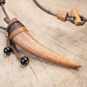 Wooden Tiger Tooth Necklace