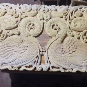 Royal Twin Swans Ornamental Wood Panel