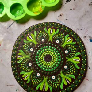 Green Resonance Mandela Art