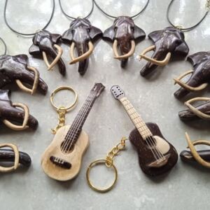 Majestic Elephant Coconut Shell Keychain