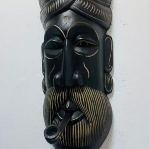 Heritage Tribal Black Wooden Wall Mask