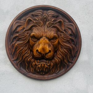 Majestic Lion Head Wooden Wall Decor
